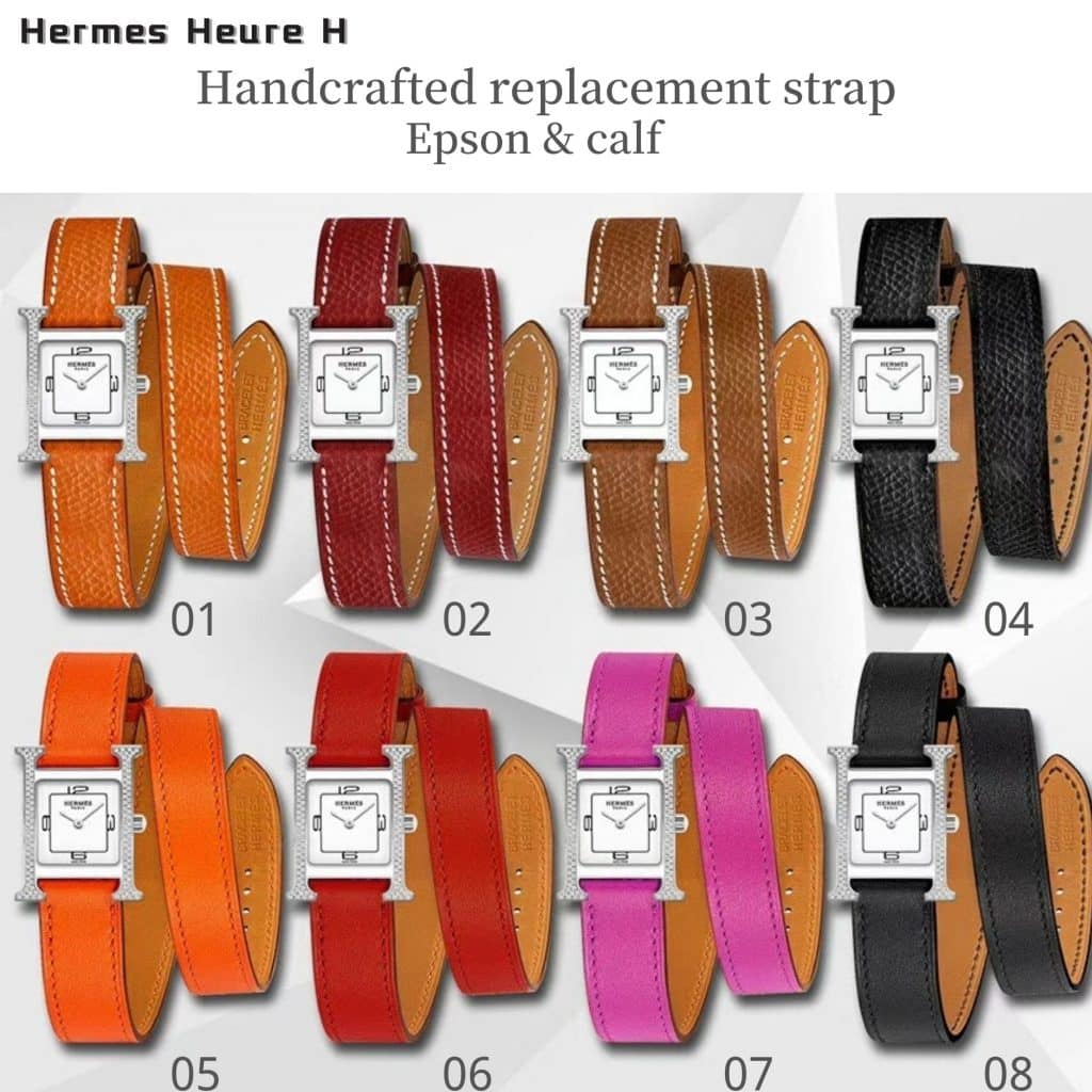 Custom Double Tour leather watch band for Hermes - Drwatchstrap