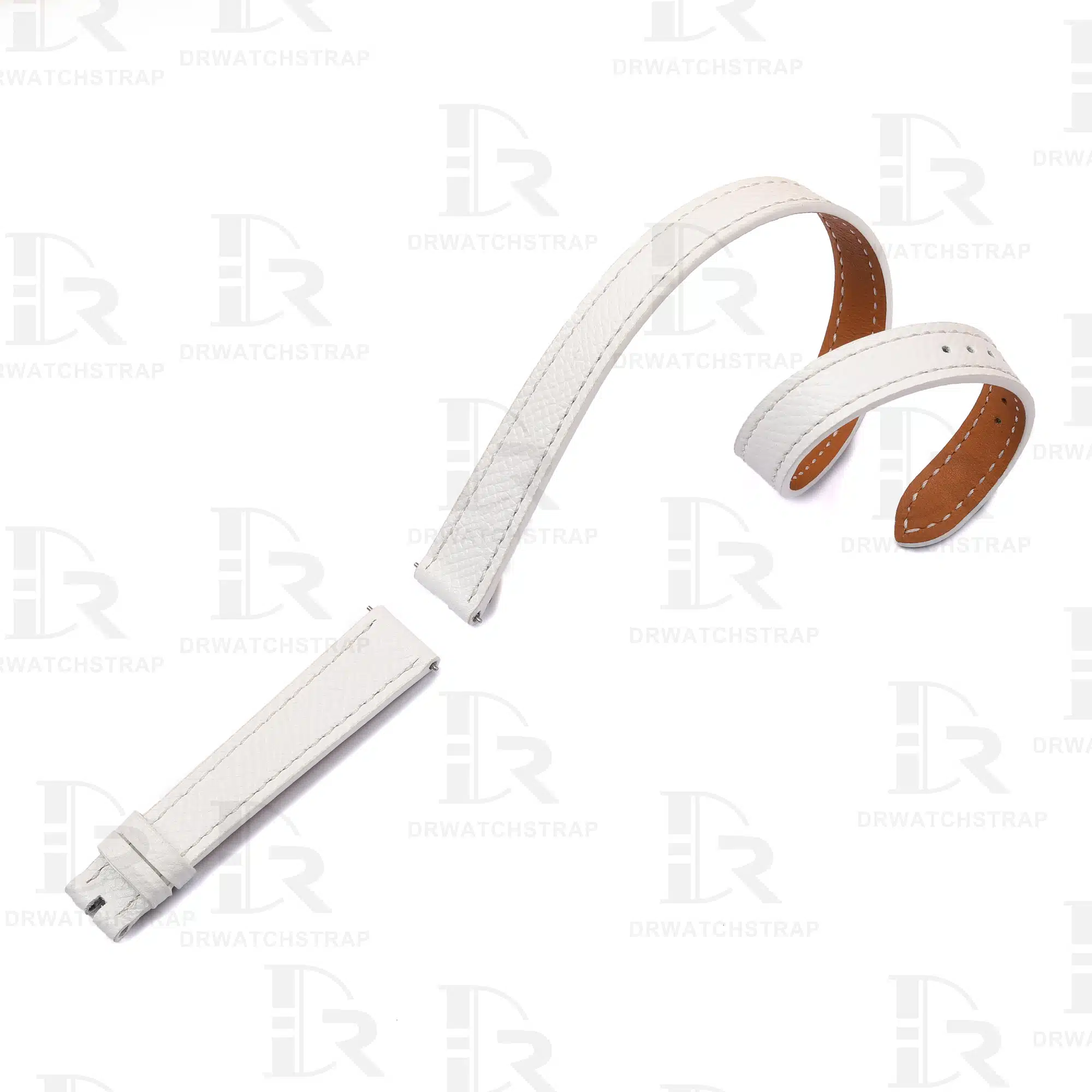 Best custom White Epsom Double tour wrap Hermes leather watch band replacement for Hermès Cape Cod, Shop the genuine leather straps and watchbands at a low price