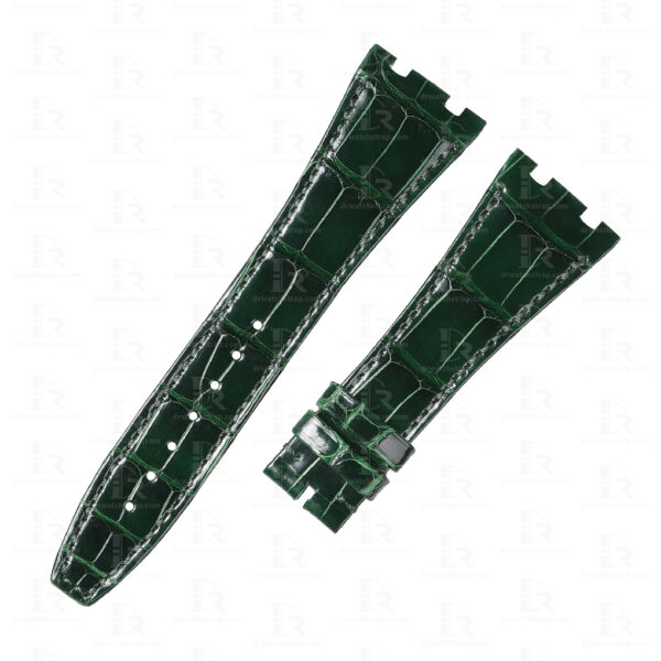 Buy Custom handmade replacement Audemars Piguet Royal Oak Dark green Leather watch strap 28mm lug size Buy Custom handmade replacement Audemars Piguet Royal Oak Dark green Leather watch strap 28mm lug size