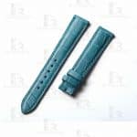 Custom genuine alligator Dark Blue leather watch strap replacement for Bvlgari Assioma watch