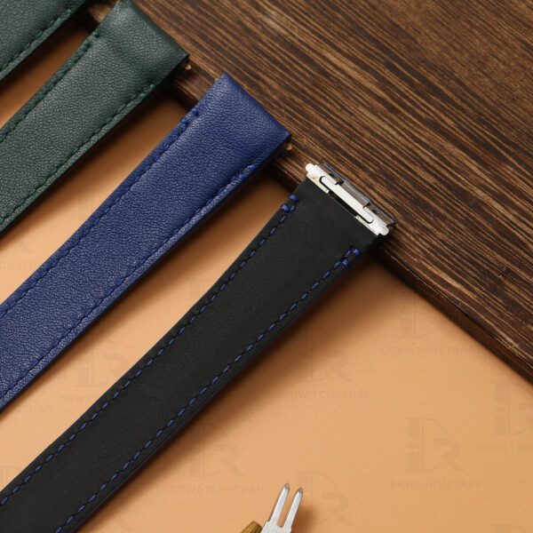 Buy custom Cartier Santos Large Medium strap quick switch change brown calfskin leather watch bands 35mm 40mm handmade for sale