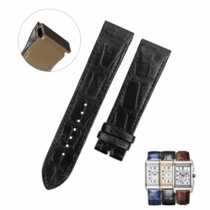 Buy custom Jaeger Lecoultre Reverso Black leather 22mm handmade for sale(2)