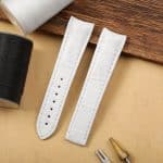 Replacement crocodile alligator belly-scale white leather straps for Richard Mille watchbands