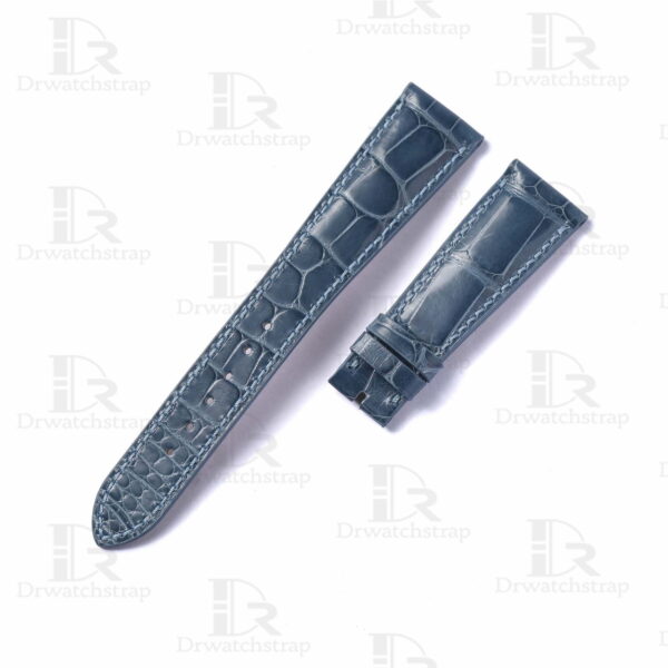 Buy custom Patek Philippe Grey Blue leather strap 19mm 20mm 21mm watchbands replacement for sale