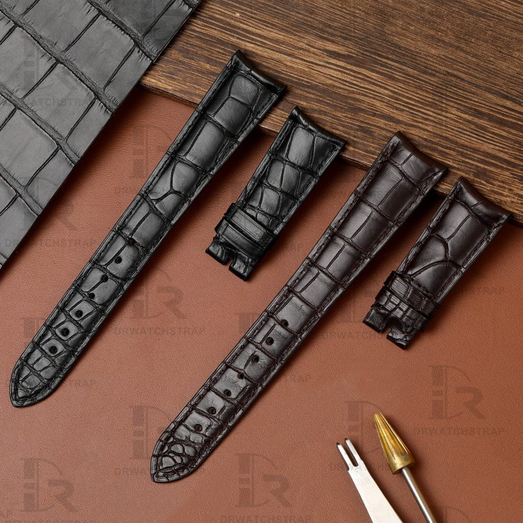 Replacement Black Leather Watch Band Straps Fit For Franck Muller Master Square 6000K ST DT (1)