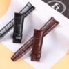 Handmade Black Santoni Leather watchband 22mm fit for IWC Portuguese Curved End santoni leather straps