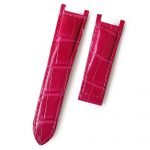 Handmade Cartier Tank solo Sakura pink Alligator Square Scale leather watch strap for Cartier (Double Folded) watch band (1)