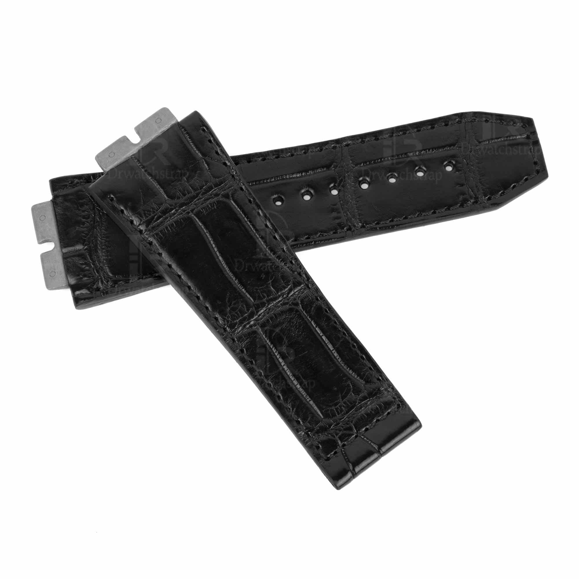 Premium quality Hublot big bang Unico 4000m leather bracelet 26mm Crocodile skin for sale handcrafed