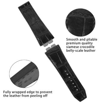 DBLACK ''HLS-OPN1'' 25MM Leather Watch Strap // Compatible With ''HUBLOT''  Watches Only - Without Tools