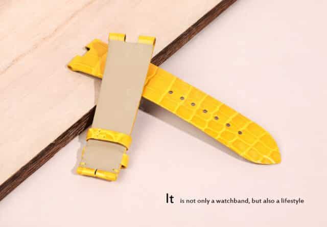 Shop Cartier Bee watch aftermarket yellow leather watch strap at discount price