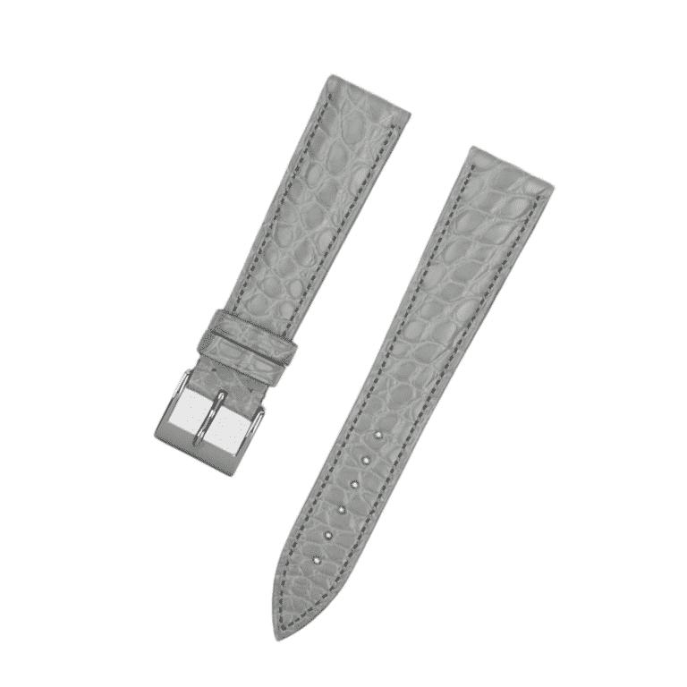 Handmade leather watch strap Early Grey Alligator Round scale
