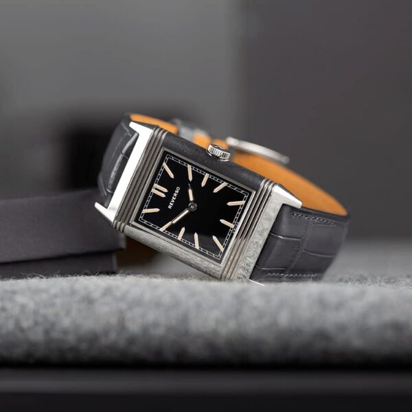 Handmade leather watch strap Grey Alligator Belly scale