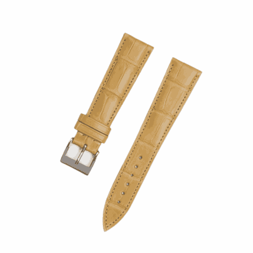 1618646313-Handmade-leather-watch-strap-Apricot-Alligator-Belly-scale (1) Handmade leather watch strap Apricot Alligator Belly scale