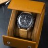 Handmade leather watch strap Apricot Alligator Belly scale