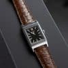 Handmade leather watch strap Brown Alligator Round-scale