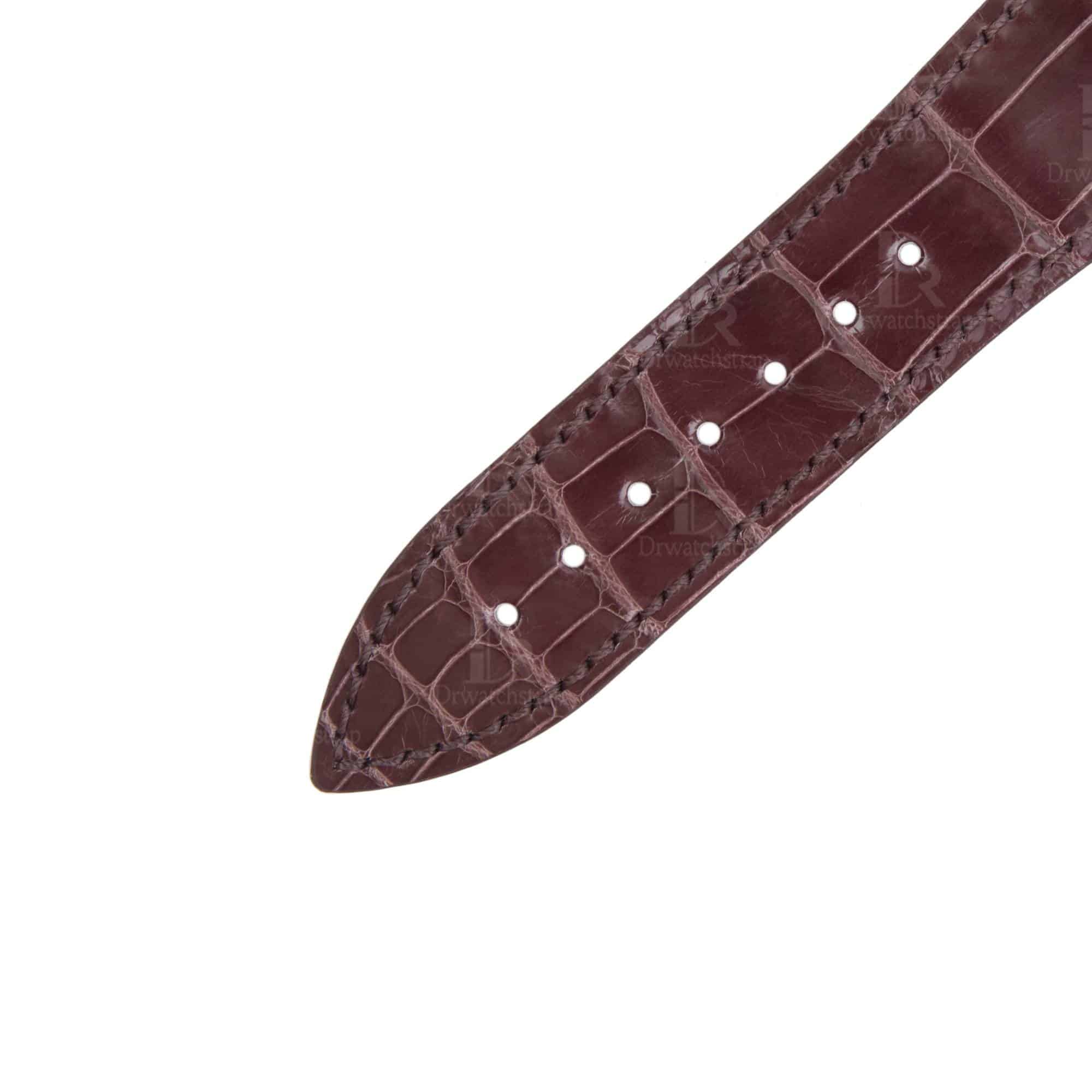 Custom handmade best quality grade A American crocodile 26mm Brown leather alligator strap and watch band replacement fit for Franck Muller Master Square 6000 h SC DT luxury watches online - High-end leather straps 100% hand stitched for sale