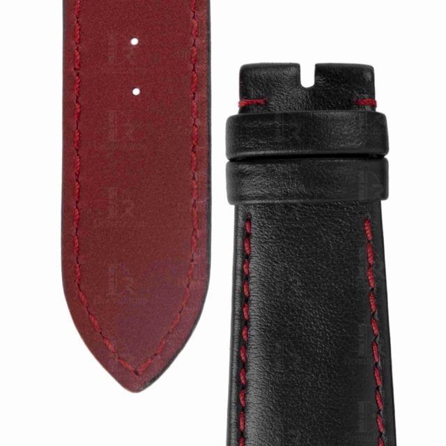 Custom 20mm 22mm 24mm Black leather strap for Tudor GMT watch