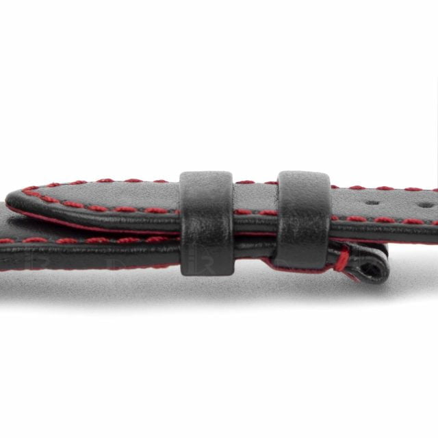 Custom 20mm 22mm 24mm Black leather strap for Tudor GMT watch