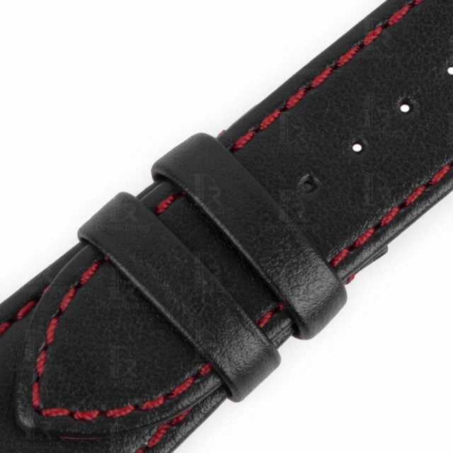 Custom 20mm 22mm 24mm Black leather strap for Tudor GMT watch