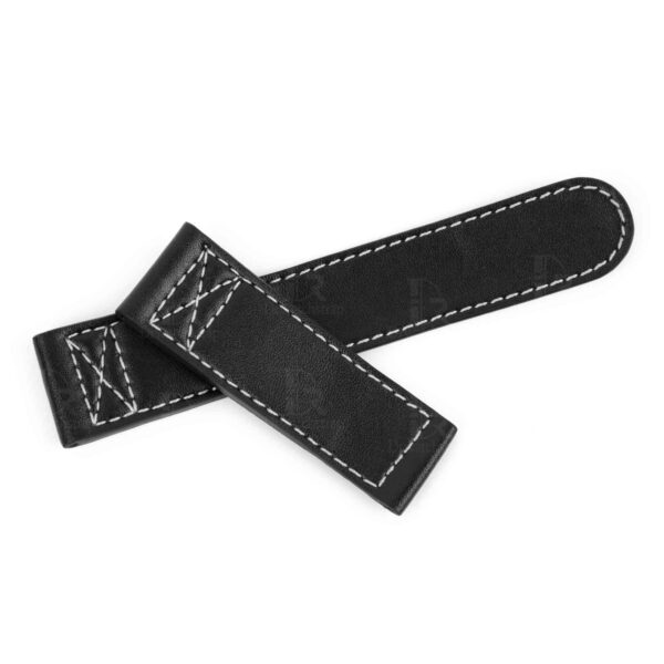 Custom aftermarket watch Oris BC4 straps and watch bands replacement for sale - premium black calf leather with white stitching watch band online with black strap or bracelet