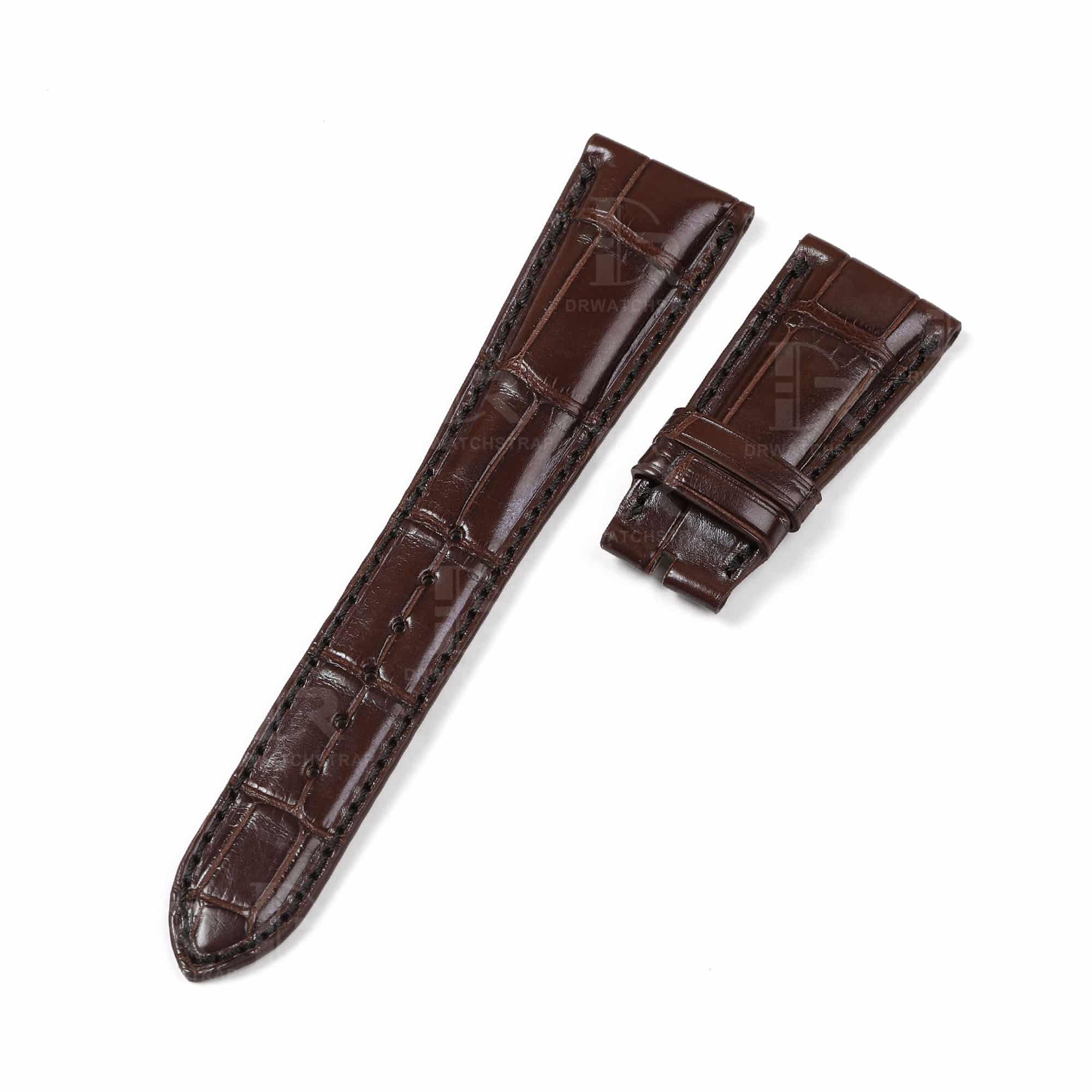 Buy Custom Patek Philippe grand Brown Alligator Leather strap Replacement watchbands