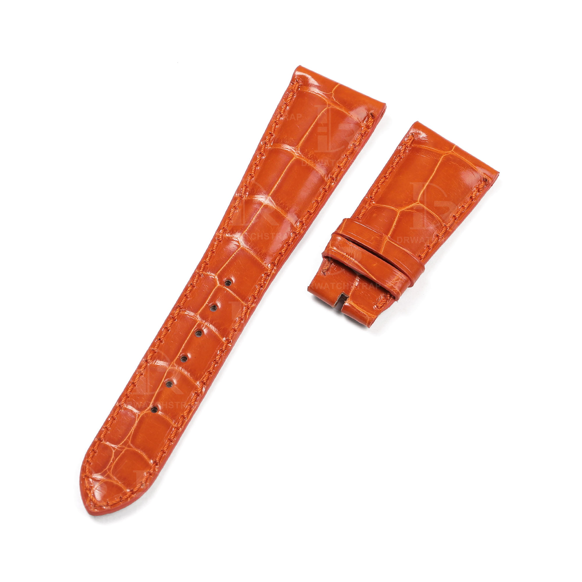 Buy Custom Patek Philippe grand Orange Alligator Leather strap Replacement watchbands
