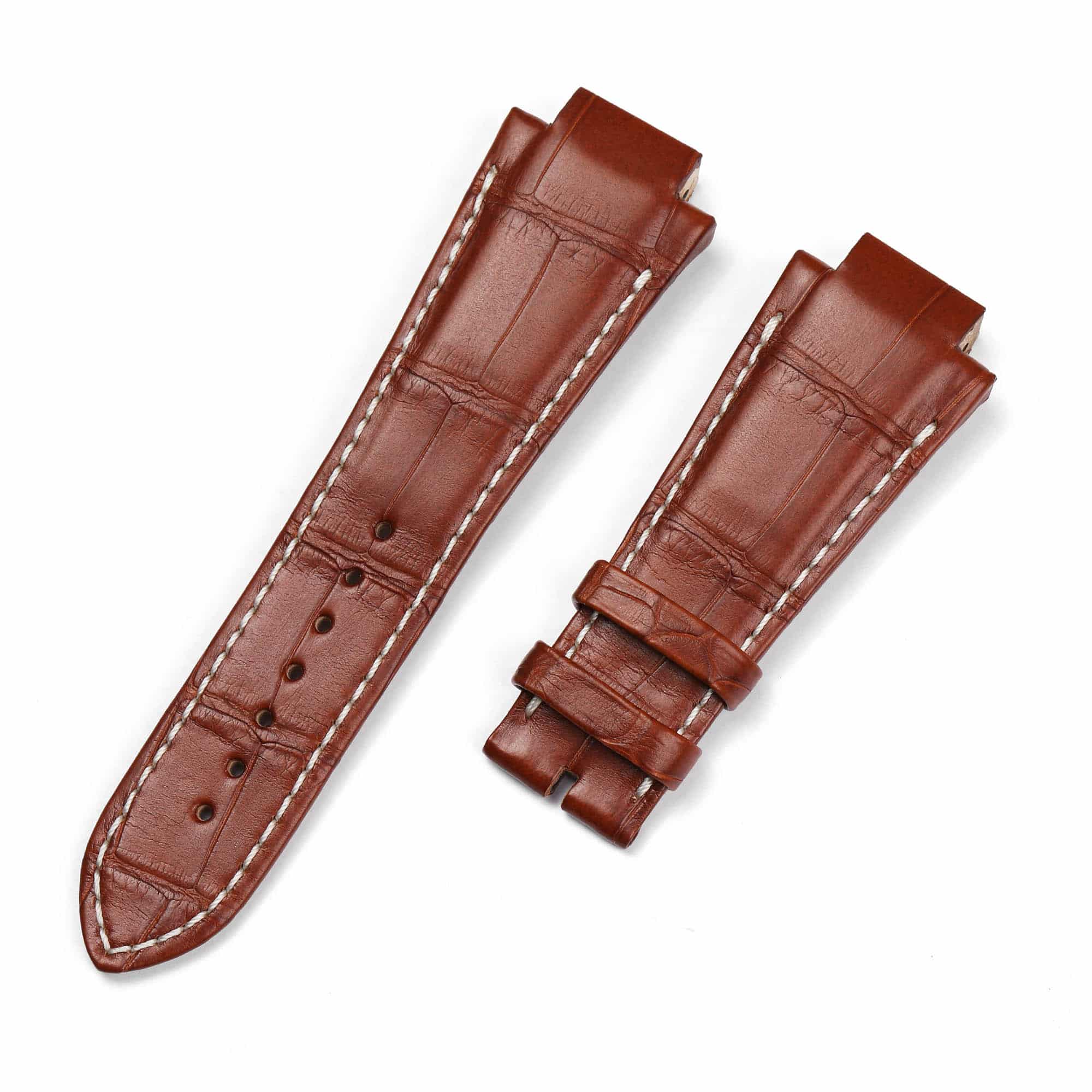 Buy custom Girard Perregaux Laureato Evo3 Brown leather watchband 26mm handmade for sale (1)