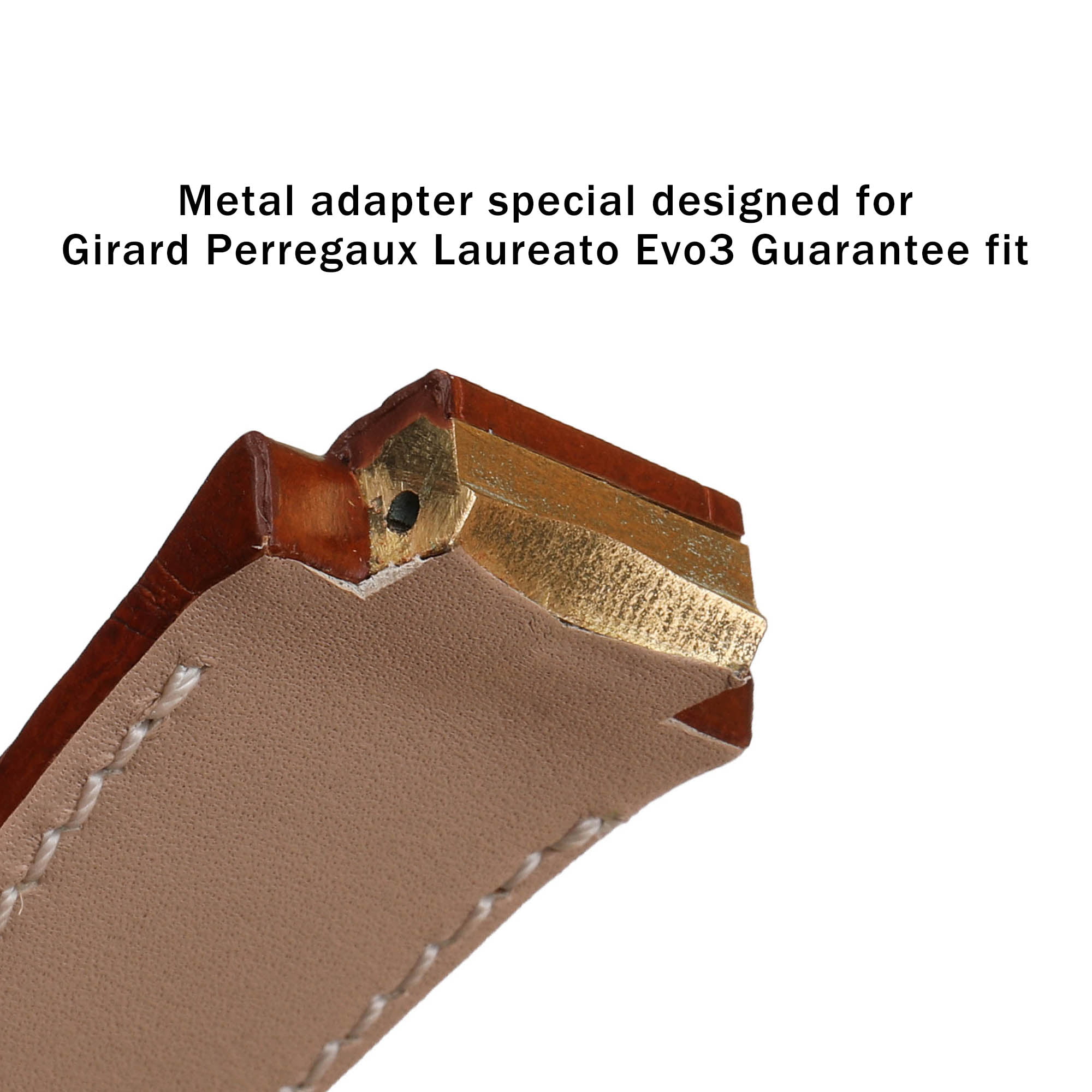 Buy custom Girard Perregaux Laureato Evo3 Brown leather watchband 26mm handmade for sale (2)