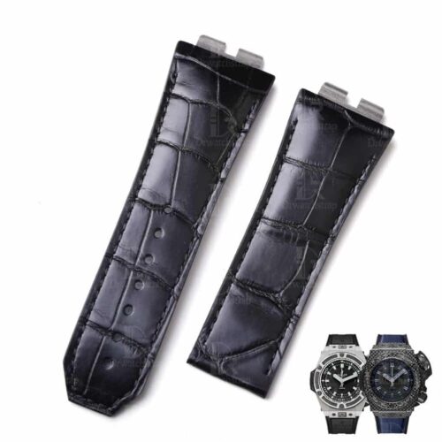 Custom black alligator leather watch strap for Hublot Big Bang 411 Custom black alligator leather watch strap for Hublot Big Bang 411