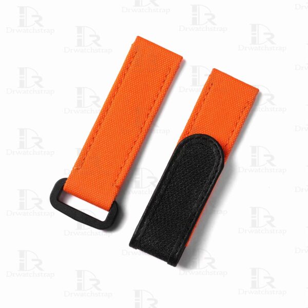 Custom velcro watch band orange canvas strap 20mm for Rolex Omega