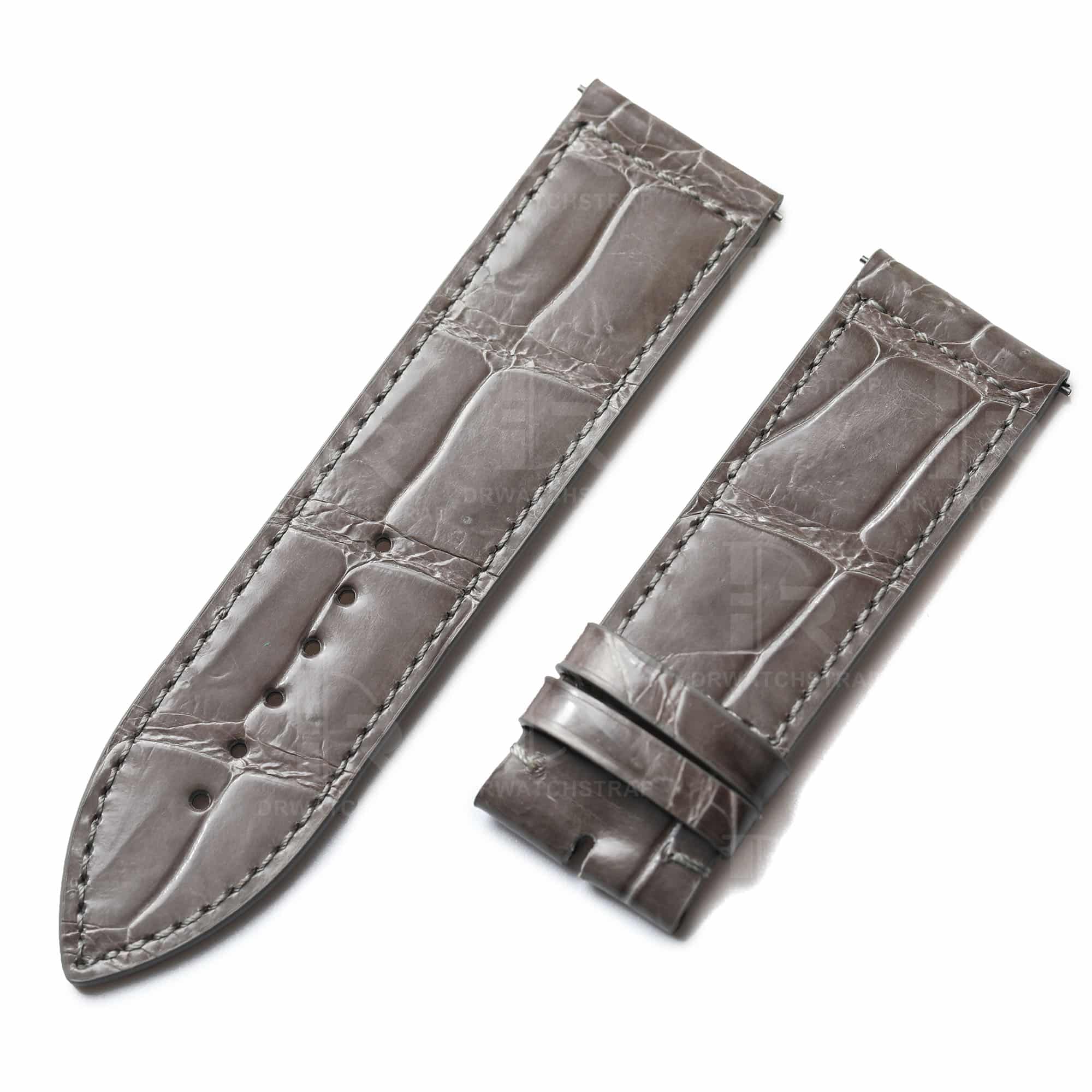 Custom handmade best quality grade A American crocodile 26mm Grey leather alligator strap and watch band replacement fit for Franck Muller Master Square 6000 h SC DT luxury watches online - High-end leather straps 100% hand stitched for sale