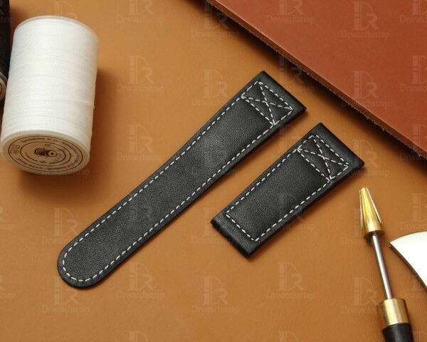 Custom aftermarket watch Oris BC4 straps and watch bands replacement for sale premium black calf leather with white stitching watchbands online with red black brown orange strap or bracelet