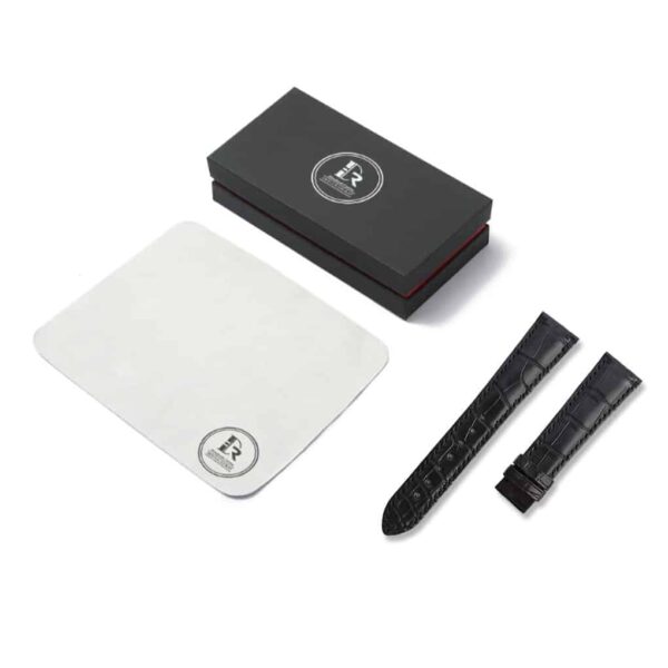 replacement black leather strap replacement for Rolex Cellini watch 20mm