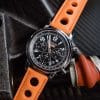 High-quality premium orange calf leather replacement watch Chopard Mille Miglia strap and watch band for ladies men online for sale - Chopard leather watch straps shipped to UK, US and all over the world at a low price