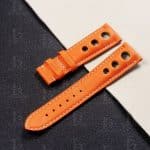 Custom black rally leather strap for Chopard Mille Miglia watch band replacement