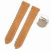 Quick release calfskin Cartier Santos quickswitch Brown leather watch strap replacement with an interchangeable system leather watchbands for men's women's Cartier Santos Larga Medium watches.