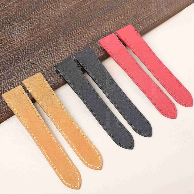 Premium Quick release calfskin Cartier Santos quickswitch black red brown blue leather watch strap & watch band replacement with an interchangeable system for men's women's Cartier Santos Larga Medium watches for sale - Shop the best quality Santos de Cartier straps and watchbands at a low price