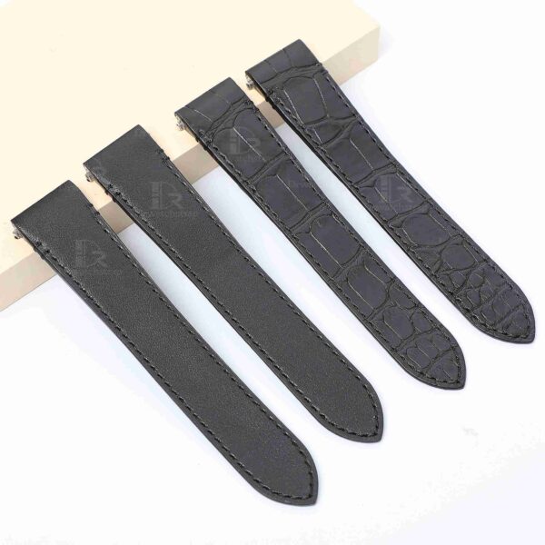 Best quality Genuine Alligator Quickswitch Black leather Cartier quickswitch straps & watchbands for Cartier Santos L XL watches for sale - Custom leather watchband with Easy Change system at low price