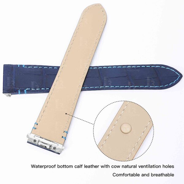 Cartier Santos quickswitch leather watch strap replacement with an interchangeable system and red black brown blue green orange and more colors leather watchbands available for men's women's Cartier Santos Larga Medium watches.