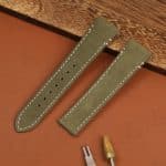 Bey Custom Cartier Santos Large Medium Olive Green suede leather watch bands 21mm