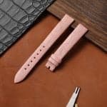 Handcrafted leather watch band for Franck Muler Double Mystery pink alligator watchband replacement - Customized