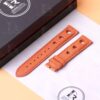 High-quality premium orange calf leather replacement watch Chopard Mille Miglia strap and watch band for ladies men online for sale - Chopard leather watch straps shipped to UK, US and all over the world at a low price