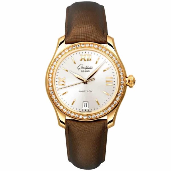 Best quality OEM premium Satin material brown leather watch straps and watch bands replacement for Glashutte Original Ladies Serenade luxury watches - Shop high-end handmade satin strap and watch band at a low price