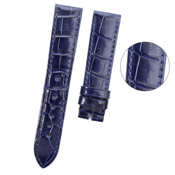 Chopard Happy sport watch band blue leather replacement for sale 15mm 18mm
