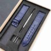 Chopard Happy sport watch band blue leather replacement for sale 15mm 18mm