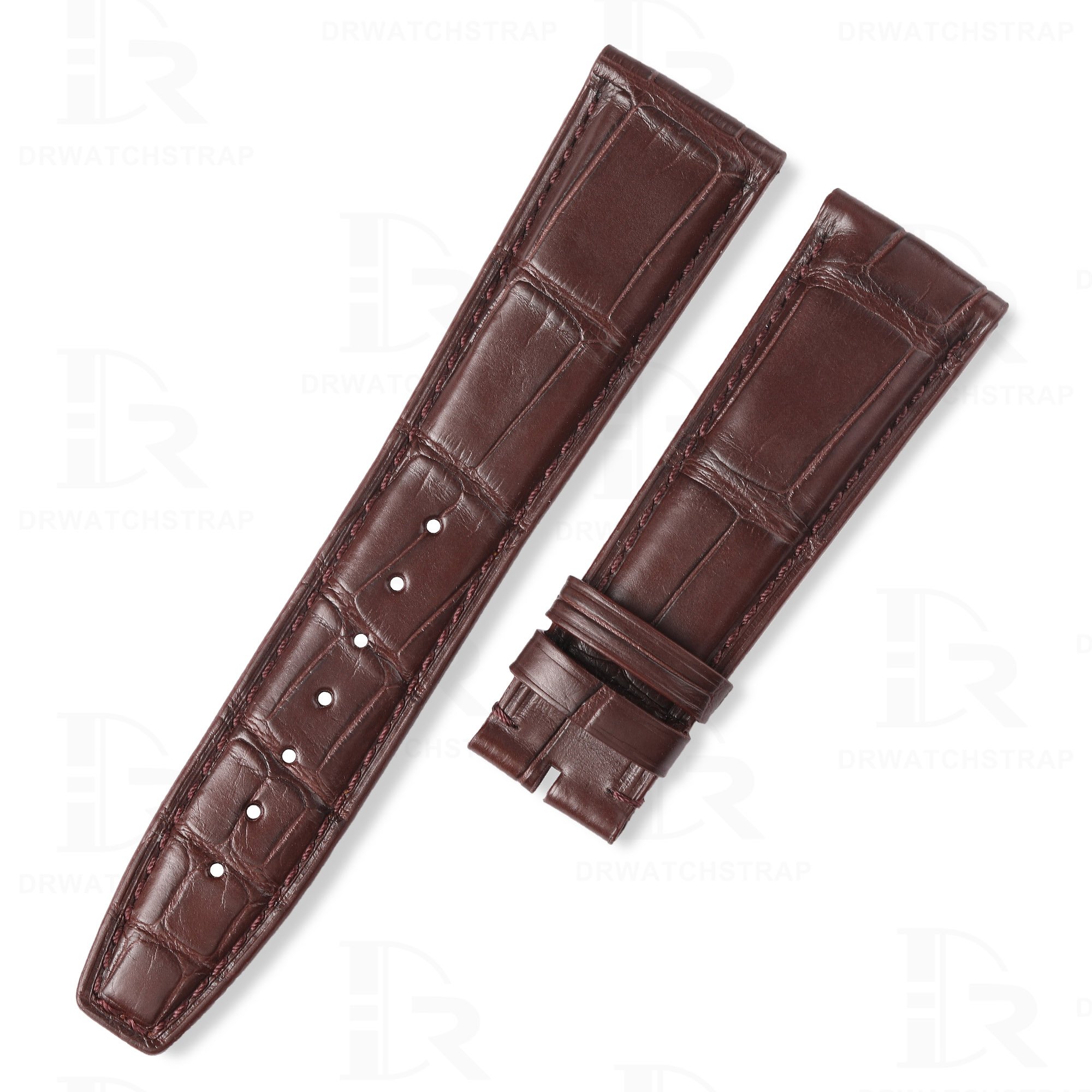 Best quality Grade A alligator Belly-scale brown leather Santoni IWC watch strap and watch band replacement for IWC Portofino