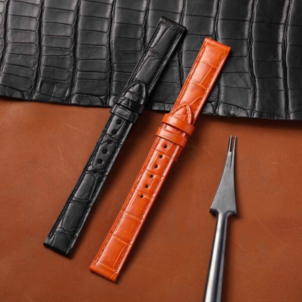 Buy custom Chopard Happy Sport Orange Alligator leather watch strap 18mm 15mm High-glossy for sale (2)