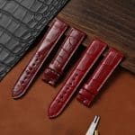 OEM leather strap for Franck Muller Double Mystery red alligator replacement watch bands