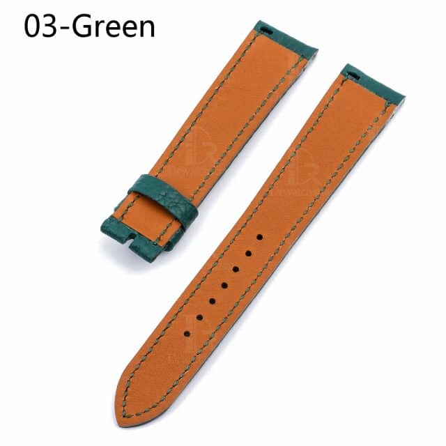 Hermes watch band Green Heure H leather strap replacement