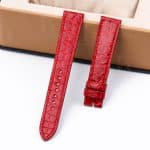 Replacement round scale dark red alligator strap for Chopard Happy Diamonds ladies watch band